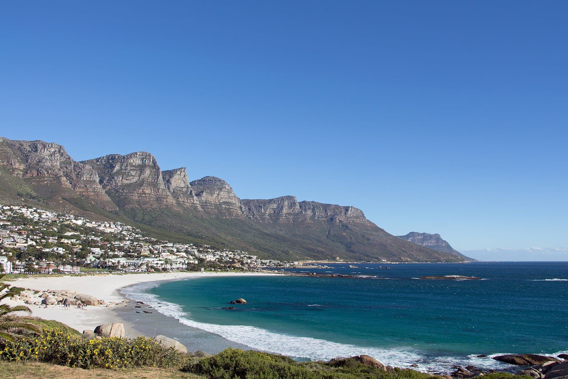 Camps Bay beach beneath the Twelve Apostles