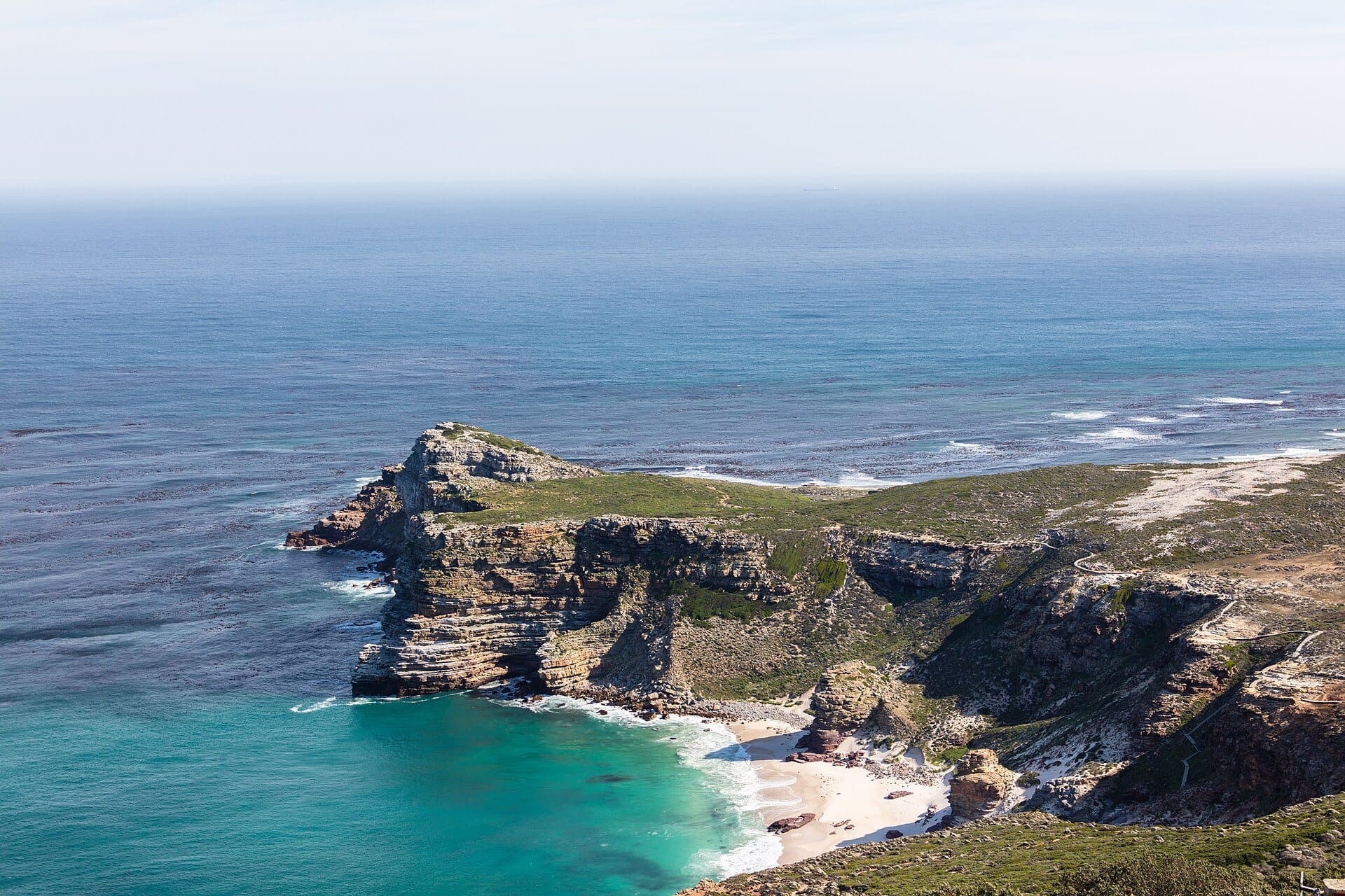 Dias Beach far below the cliffs at Cape Point